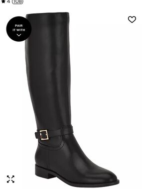 Tommy Hilfiger Black Tall Buckle Riding Over-the-Knee Boots